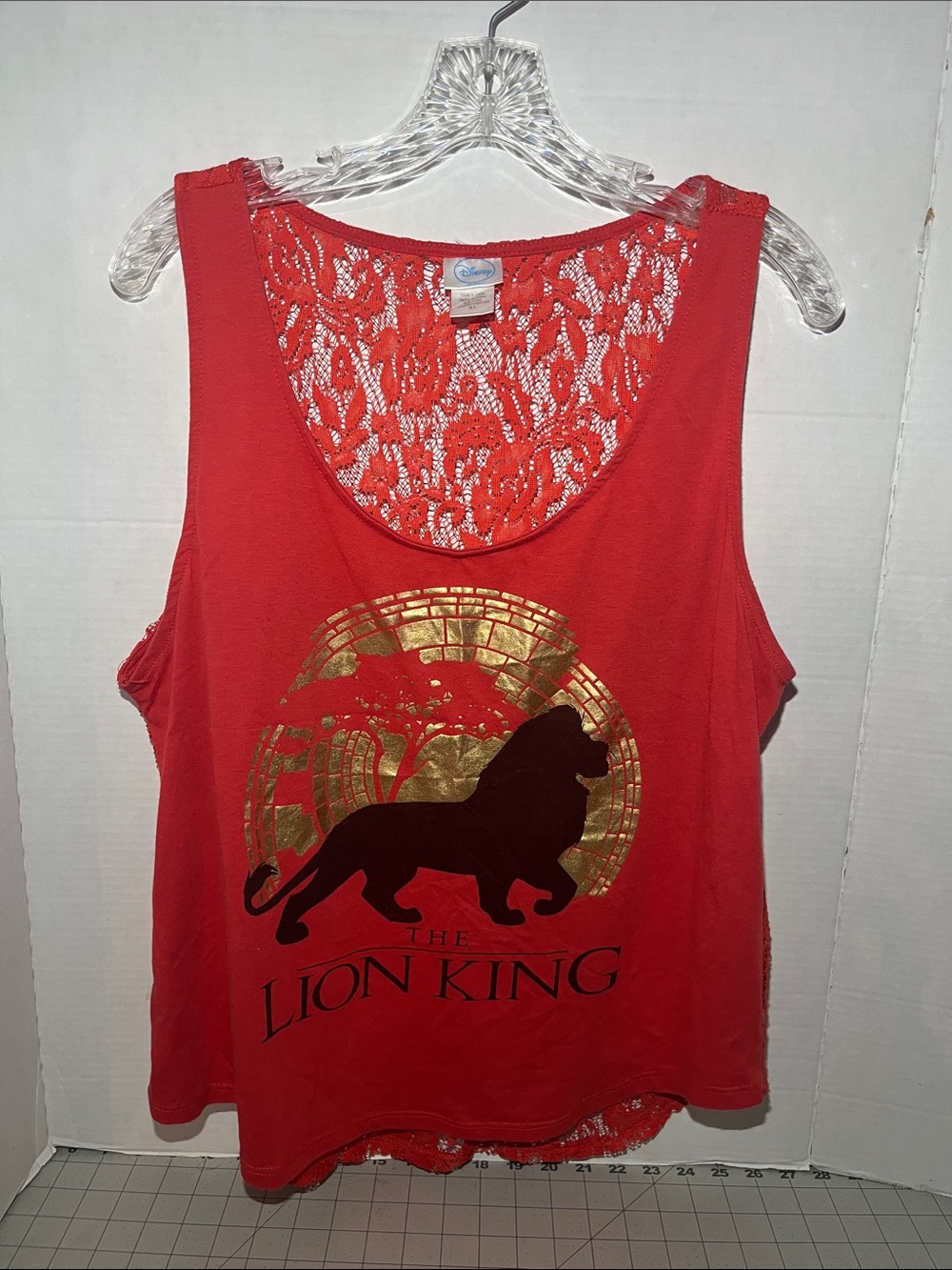Disney Red Lion King Lace-Back Graphic Tank
